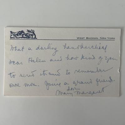 The First Lady of Radio Mary Margaret McBride signed note