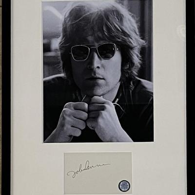 John Lennon framed signature collage