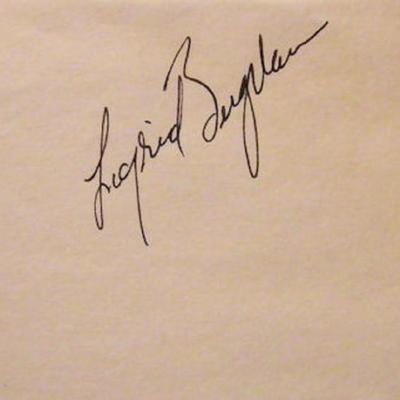 Ingrid Bergman signature slip 