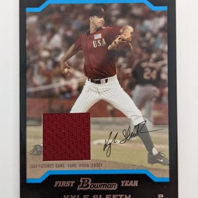 Kyle Sleeth Baseball Trading Card with 2004 Futures Game Game-Worn Jersey Swatch - Bowman First Year #BDP158 2004 - 