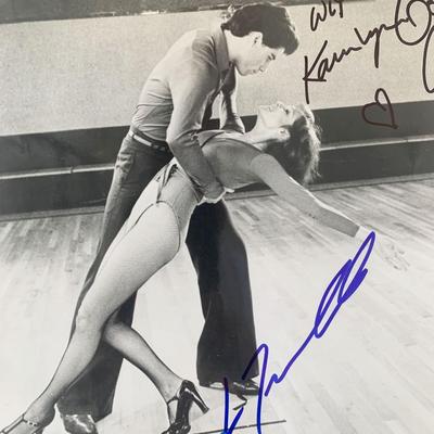 Saturday Night Fever John Travolta and Karen Lynn Gorney signed movie photo