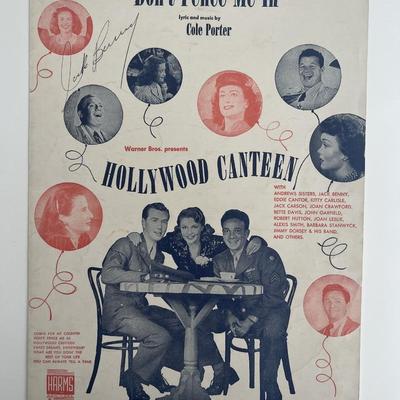 Hollywood Canteen Don't Fence Me In Jack Benny signed sheet music