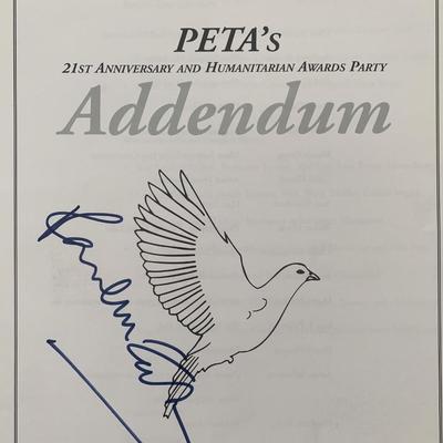 Peta 21st Anniversary & Awards Party Paul McCartney signed Addendum
