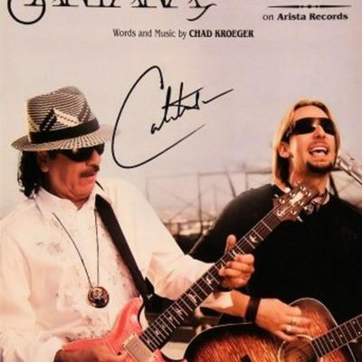 Carlos Santana signed sheet music 