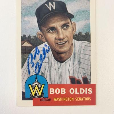 Bob Oldis signed baseball card
