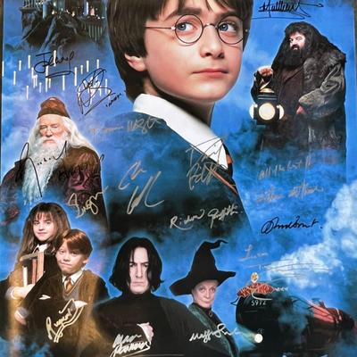 Harry Potter The Sorcerer's Stone cast signed movie poster 