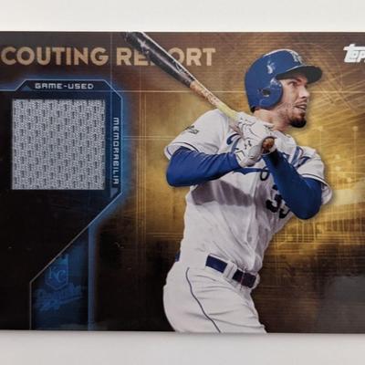 Eric Hosmer Baseball Trading Card with Game Used Jersey Swatch - Topps Scouting Report 2016