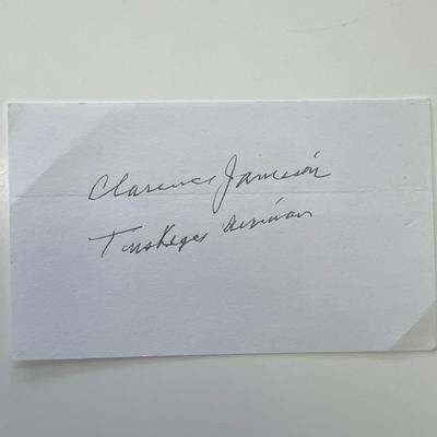Tuskegee Airman Clarence C. Jamison original signature