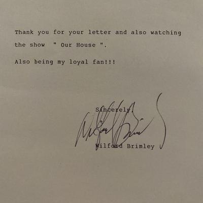 Cocoon Wilford Brimley signed letter