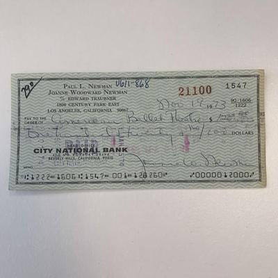 Joanne Newman signed check