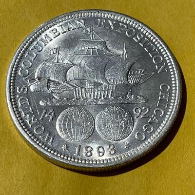 Columbian Exposition 1893 AU58++ Condition Commemorative Silver Half Dollar as Pictured.