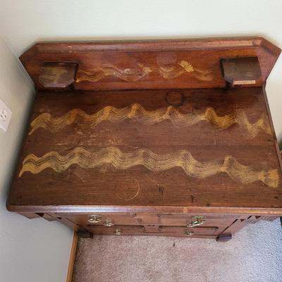 Antique Side Table Dresser Three Drawer