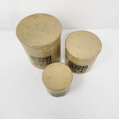 Vintage Nesting Stoneware Crocks