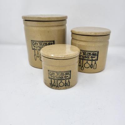 Vintage Nesting Stoneware Crocks