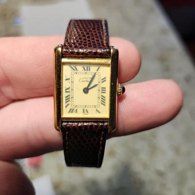 Cartier Argent Swiss Wristwatch In Original Box Tested Working