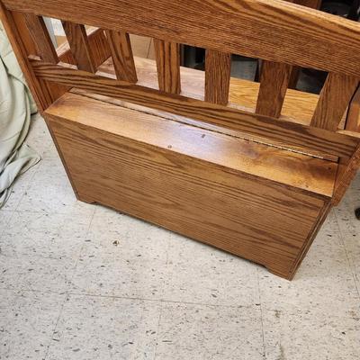 Oak storage bench