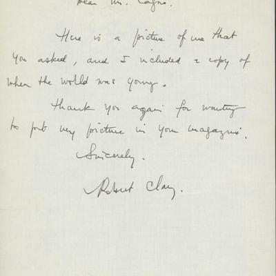 Hogan's Heroes Robert Clary signed letter