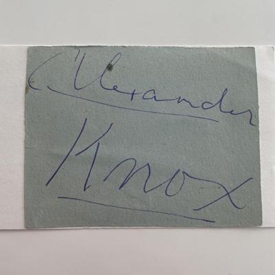 Alexander Knox signature cut 