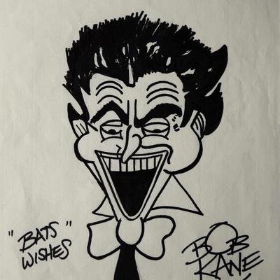 Bob Kane original hand written and signed Joker sketch 
