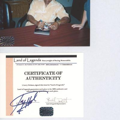 Heavyweight Boxer Larry Holmes signed certificate