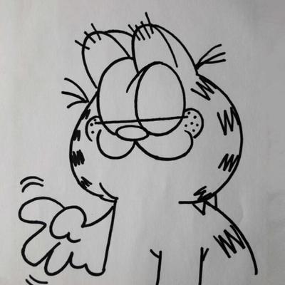 Jim Davis signed Garfield  sketch