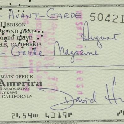 Five Fingers David Hedison signed check