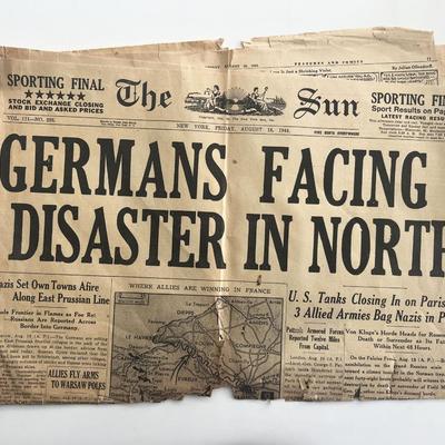 WWII 1944 The Sun newspaper