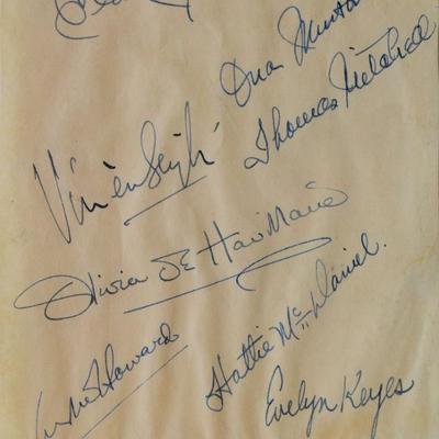 Gone With The Wind cast signed strip 