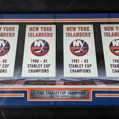 N.Y. Islanders Stanley Cup Banners Framed Photo