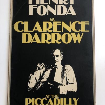 Henry Fonda Clarence Darrow Piccadilly Theatre, London 1975 Advertising Flyer