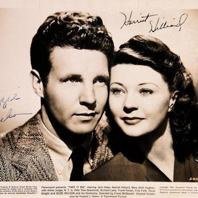 Ozzie Nelson and Harriet Hilliard signed promo photo 