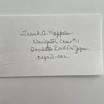 Frank Kappeler original signature cut Doolittle Raider WWII Tokyo 