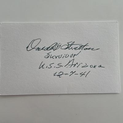 WW2 Donald Stratton original signature