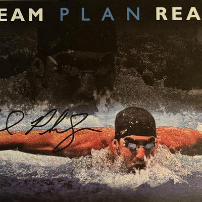 Michael Phelps facsimile signed photo. 8x10 inches