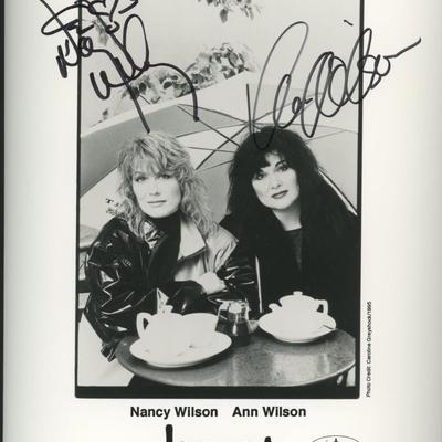 Heart Nancy Wilson and Ann Wilson signed photo