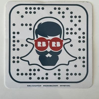 Red Bubble Snap sticker 