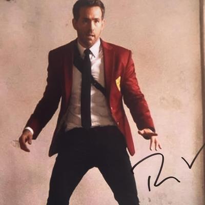 Red Notice Ryan Reynolds signed photo. GFA Authenticated