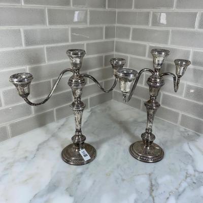 Sterling silver candelabra - set of 2