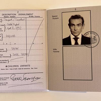 James Bond passport movie prop
