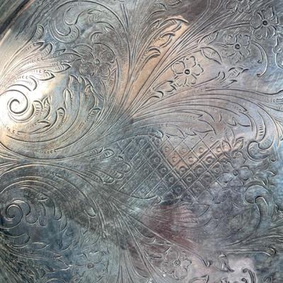 Silver plate serving tray - oval