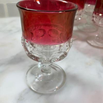 Vintage Tiffin-Franciscan Faceted Cranberry Red glasses