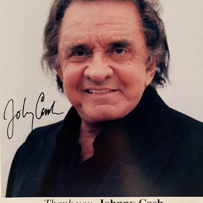 Johnny Cash facsimile signed photo. 8x10 inches