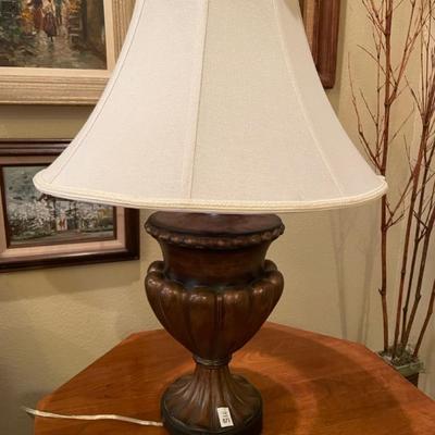 Oil rubbed bronze table lamp with Cream shade