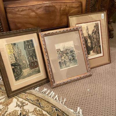 3 framed country scenes
