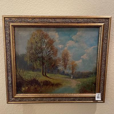 Framed art. Serene meadow with trees