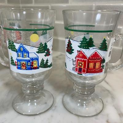 Holiday glass mugs