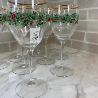 Berry and Holly wine glasses
