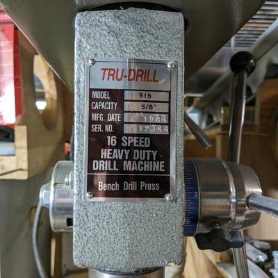 Tru-Drill 16 Speed Bench Drill Press-Model 915