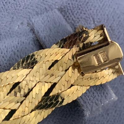 14k Gold Herringbone Bracelet