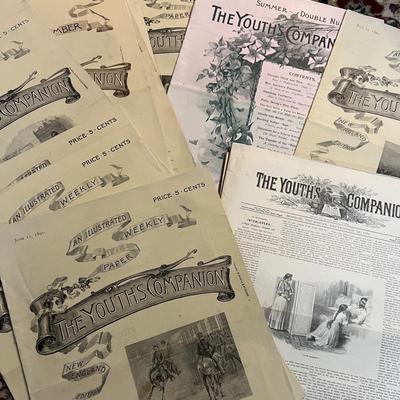 Lot of 23 ANTIQUE Newspapers 1891 - Youth's Companion Boston